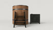 The TUNDRA Tavik System, a stainless steel and cedar barrel plunge tub with the Borealis heater and chiller