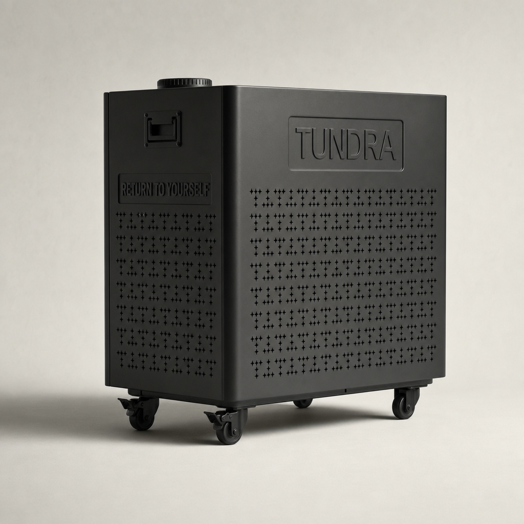 TUNDRA Borealis Gen 5 chiller, matte black powder-coated stainless-steel unit, studio product photo