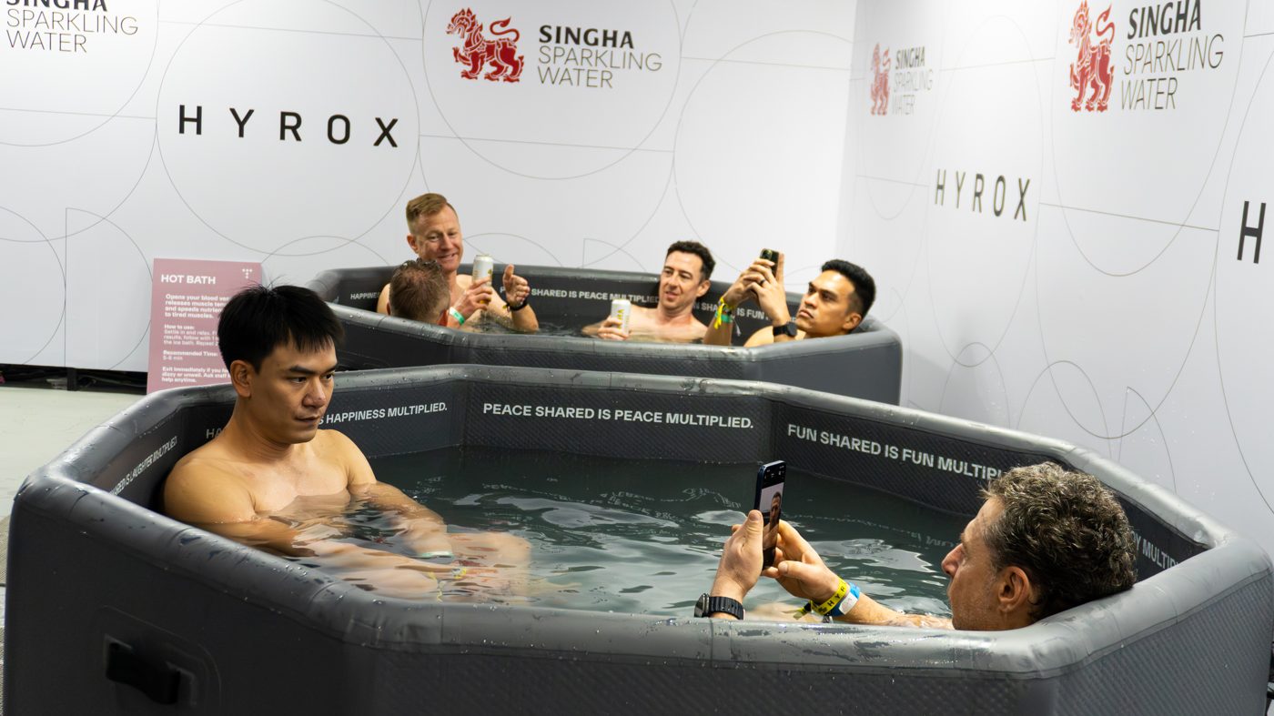 Athletes in a TUNDRA cold plunge at HYROX Bangkok 2026