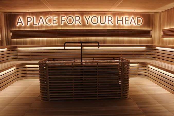 Finnish sauna at Shelter, 1 Raffles Link
