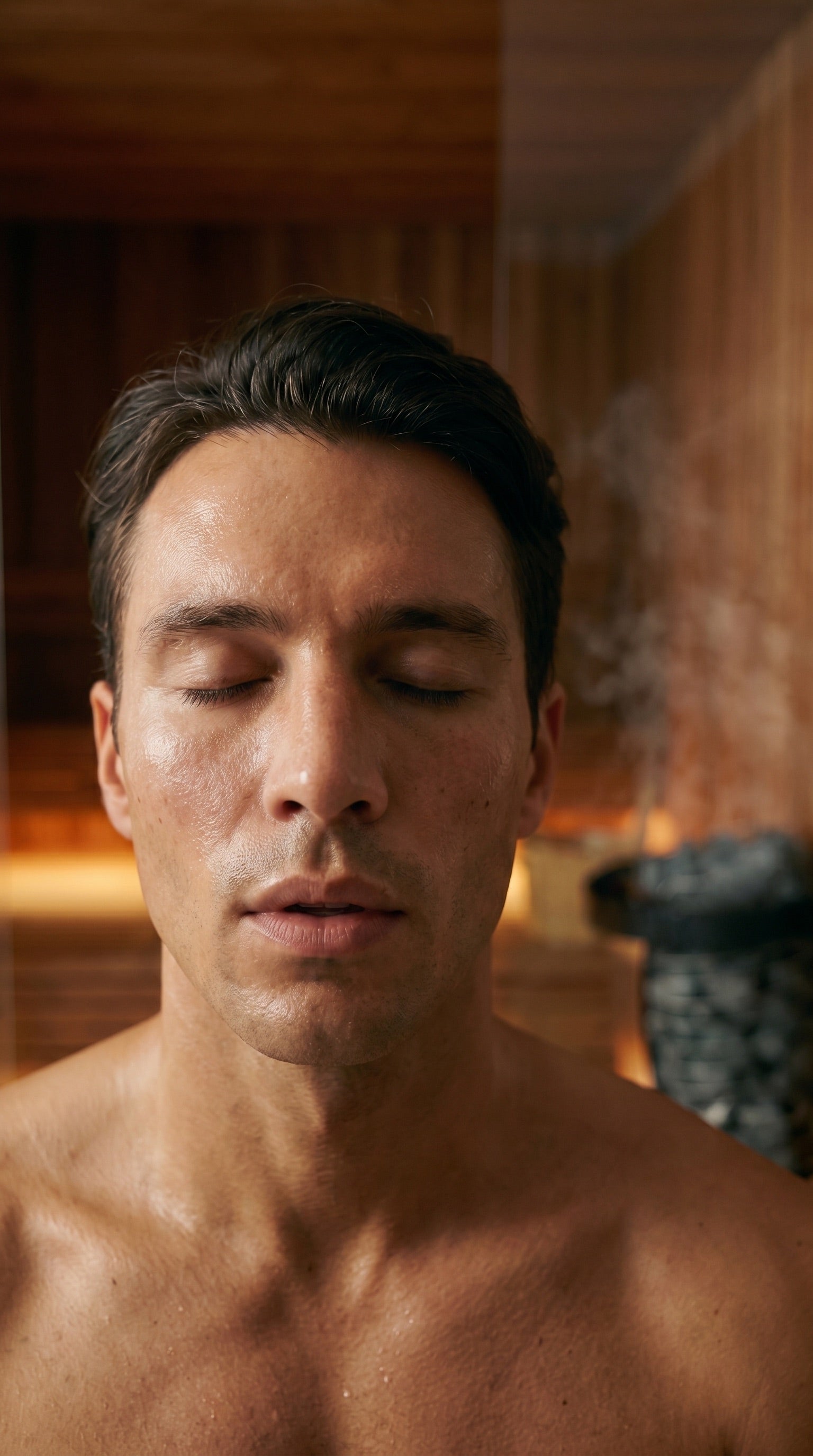 A calm moment of breath inside the TUNDRA Haven sauna