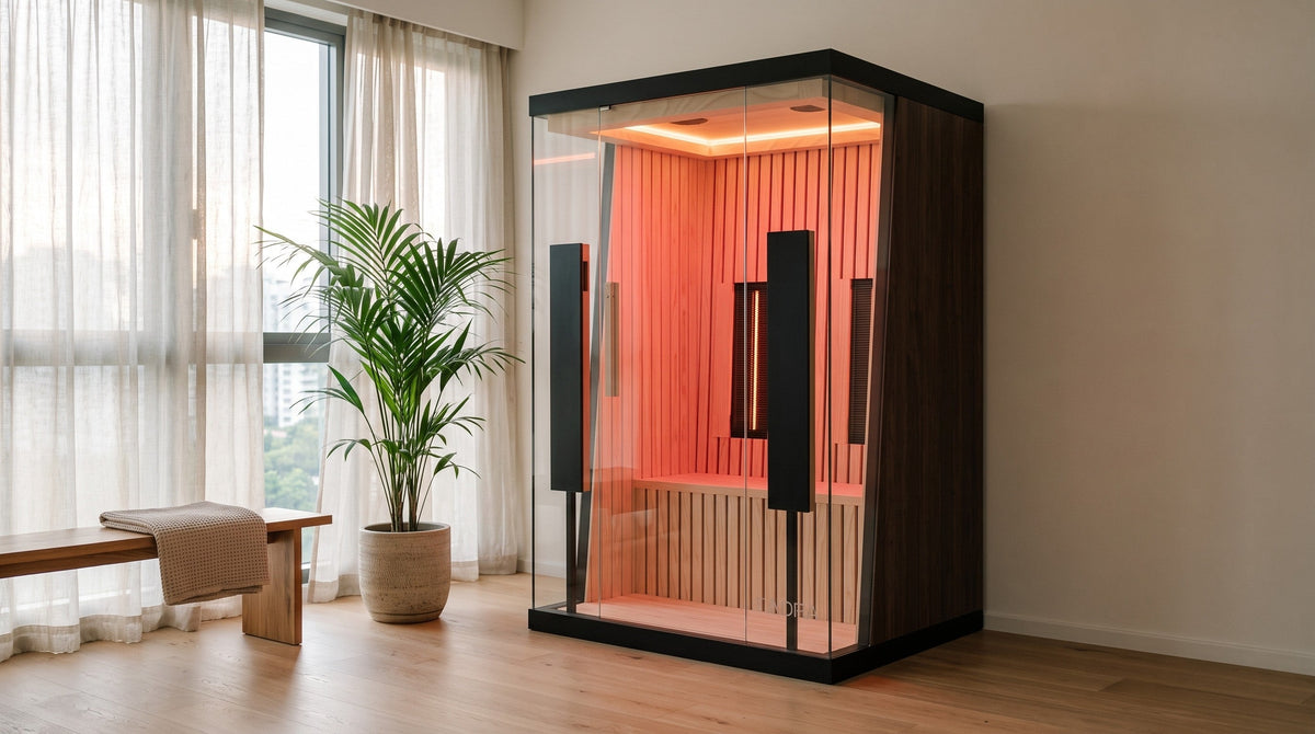 TUNDRA infrared sauna indoors in a Singapore apartment