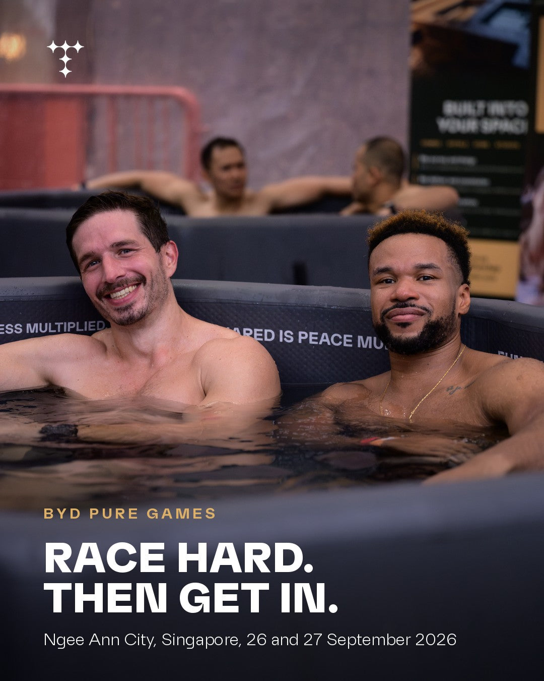 Team TUNDRA in a TUNDRA cold plunge at BYD PURE GAMES 2026, Ngee Ann City, Singapore, 26 and 27 September 2026