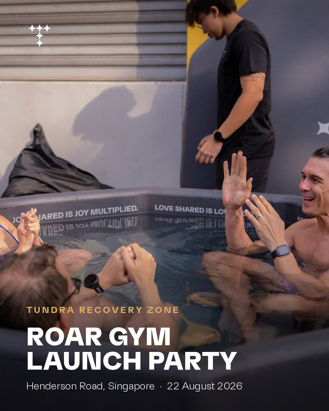 TUNDRA recovery zone at the ROAR Gym launch party, Henderson Road Singapore, 22 August 2026