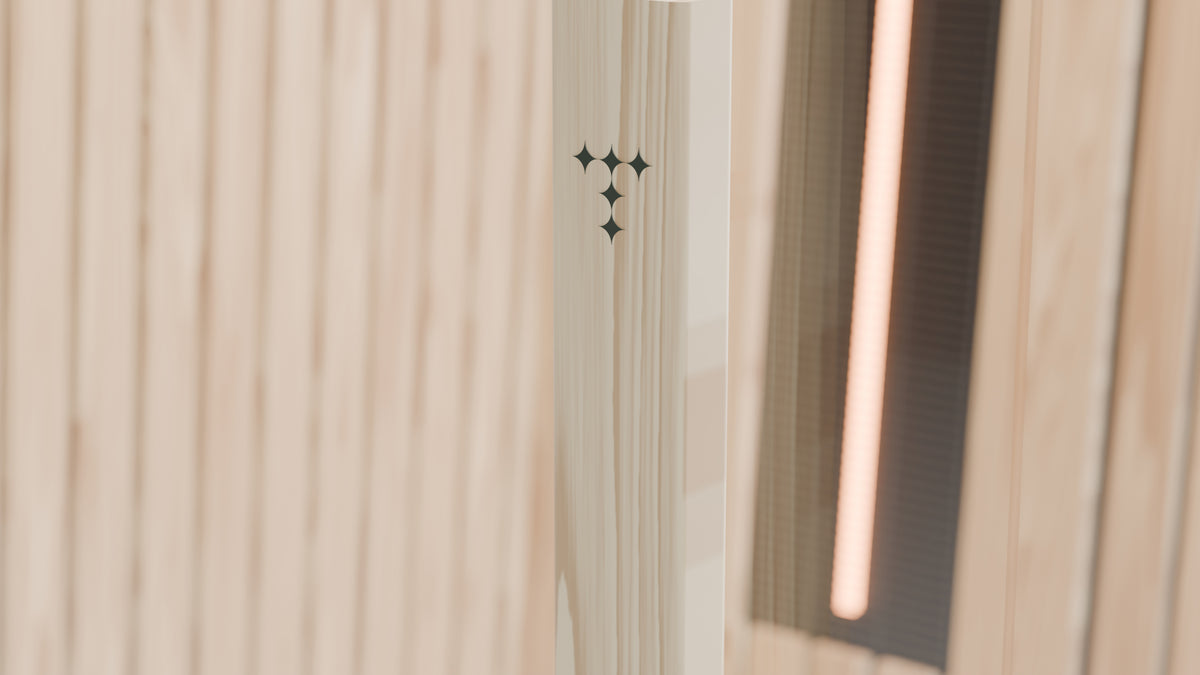 Hemlock door handle with the engraved TUNDRA logo mark