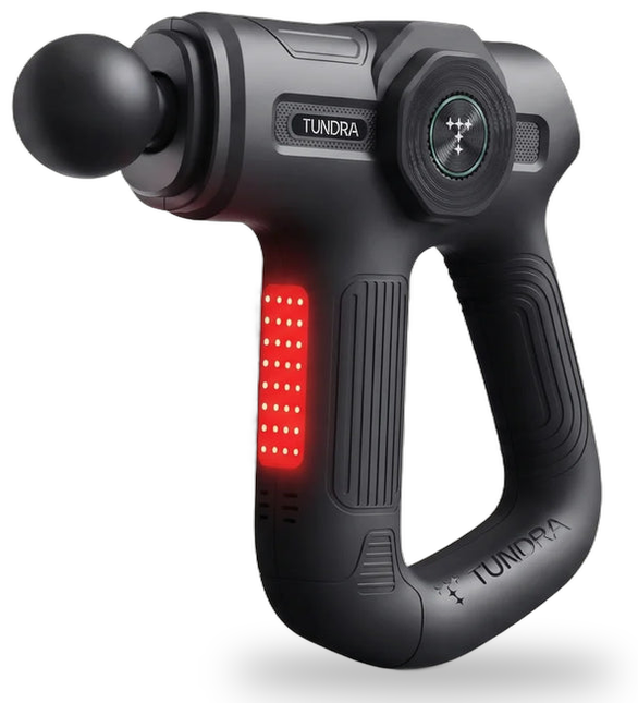 TUNDRAGUN LUX massage gun with red light