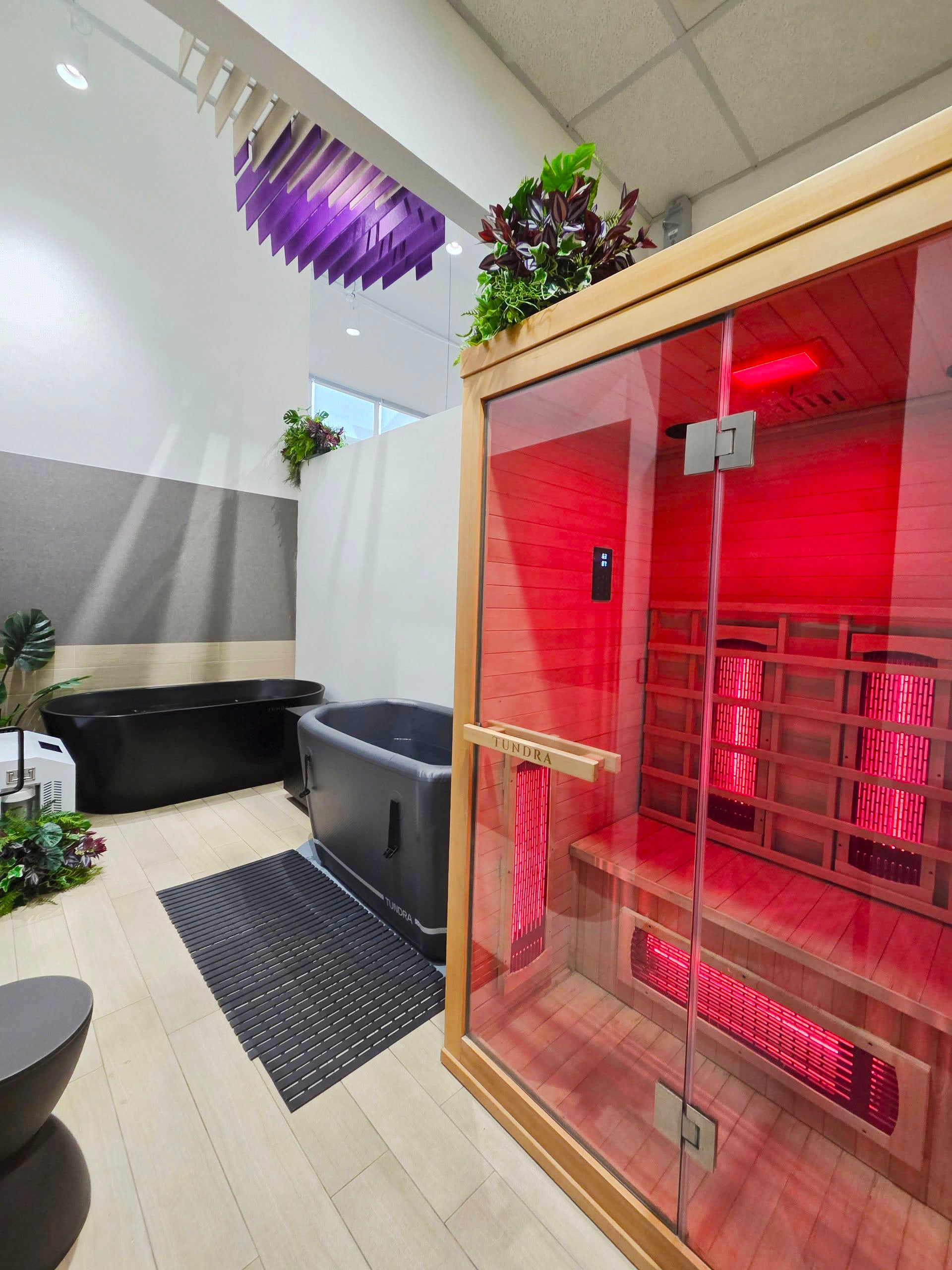 TUNDRA Singapore showroom overview — sauna and ice baths