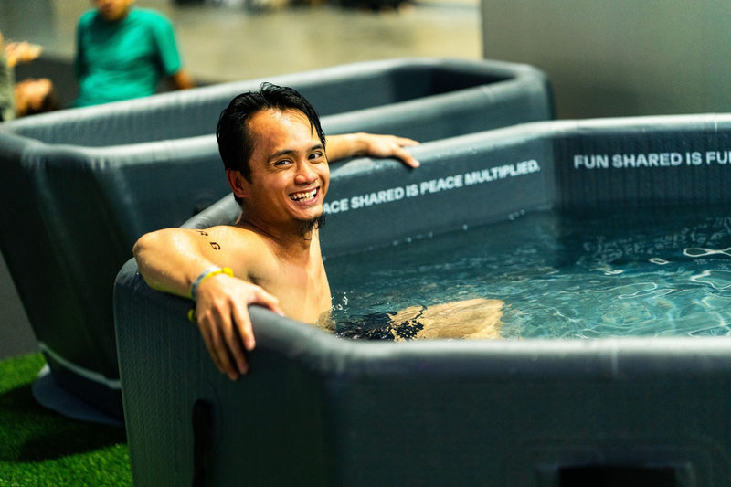 Athlete in a TUNDRA communal plunge at HYROX
