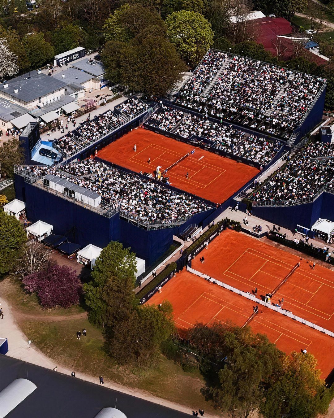 TUNDRA at the BMW Open by bitpanda, aerial view of the clay courts in Munich
