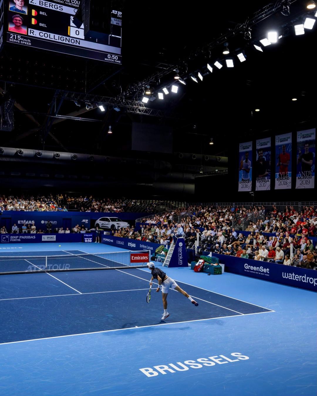 TUNDRA at the BNP Paribas Fortis European Open, ATP Tour indoor centre court in Brussels