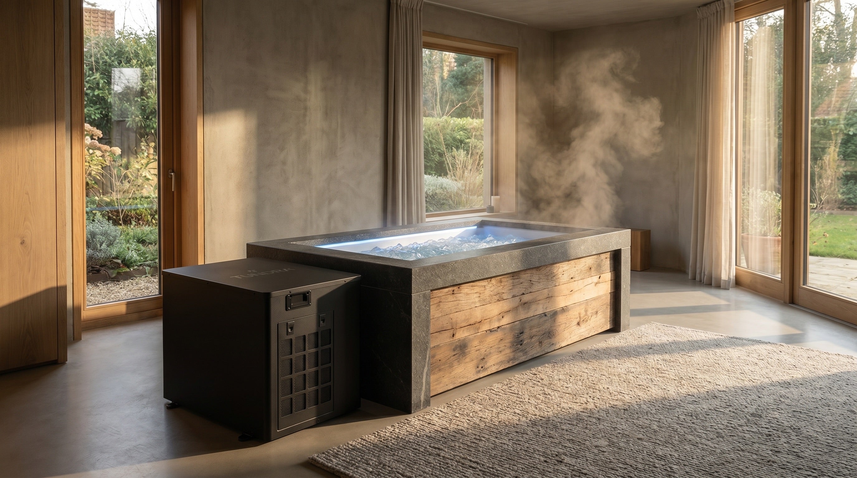 TUNDRA Borealis CC chiller and ice bath in a premium recovery studio