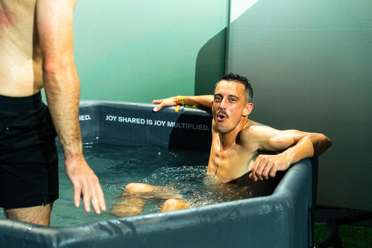 Athlete in a TUNDRA Lena cold plunge at HYROX Singapore