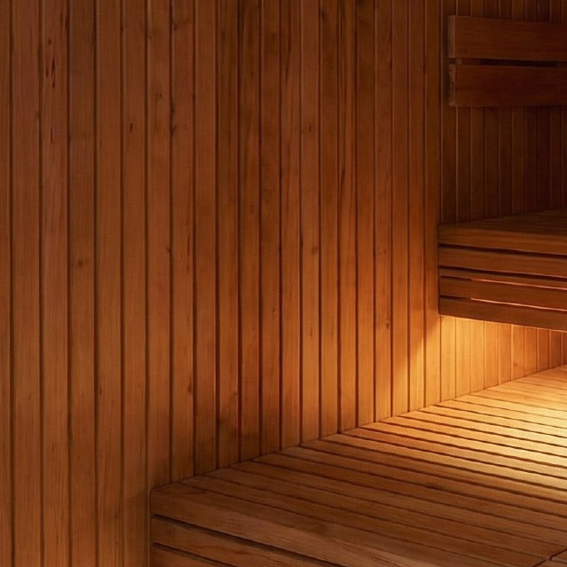 Canadian red cedar interior of the TUNDRA Haven sauna